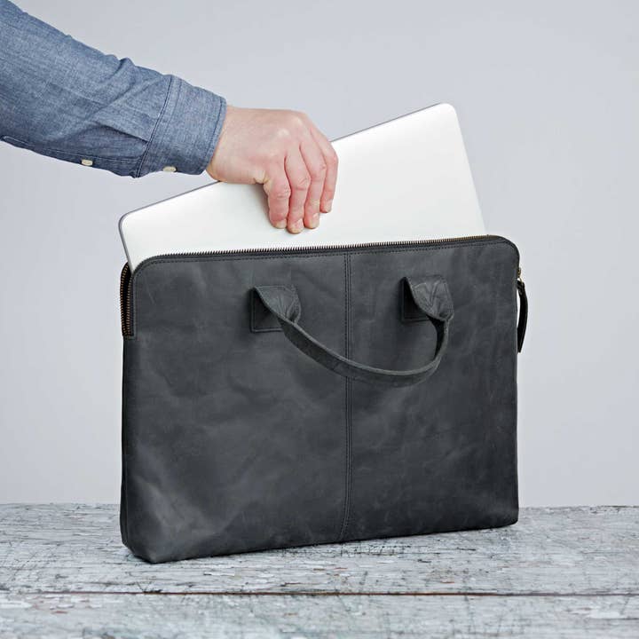 The Paper High Gift Company Limited - Vendita all'ingrosso Borsa per laptop - Donna - Custodia per laptop in pelle di bufalo 15 pollici - fatta a mano5