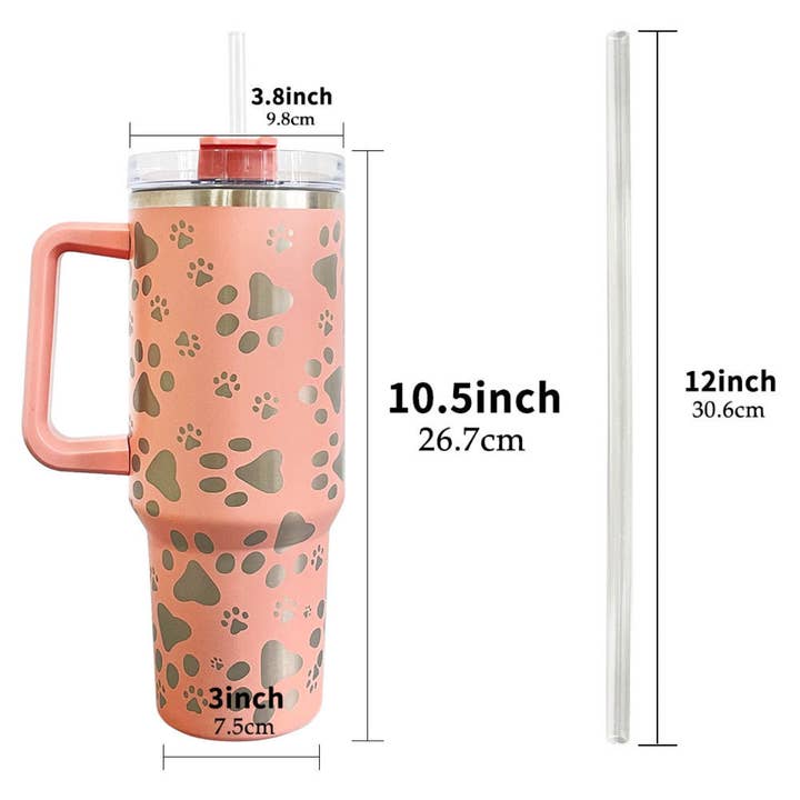 Laser Engraved Paw Print Tumbler for wholesale by Rags4Wags™