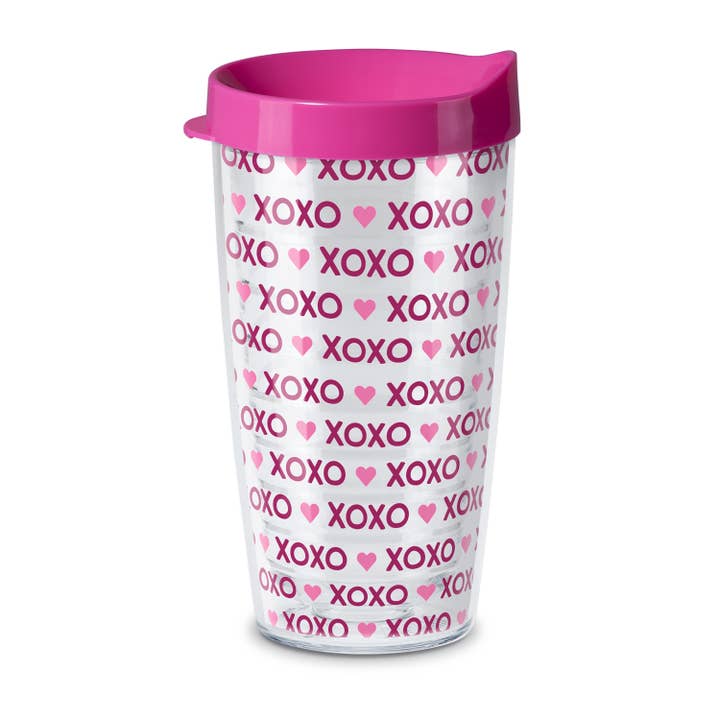 "XOXO" Insulated Travel Tumbler w/Lid 16 oz. for wholesale by Conimar Promotions