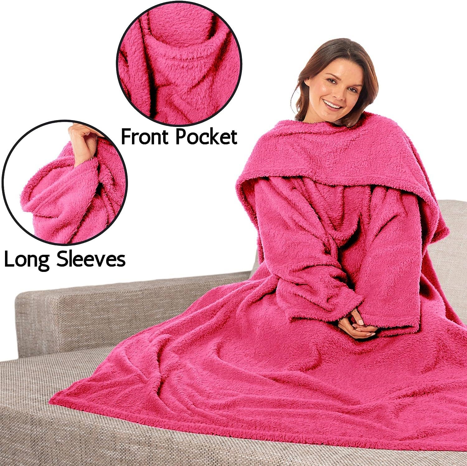 LOOMWORKS LTD – wholesale Throw blanket – Wearable TV Blankets, Ultra Soft Cosy Fleece Throws With Sleeves And Pocket5