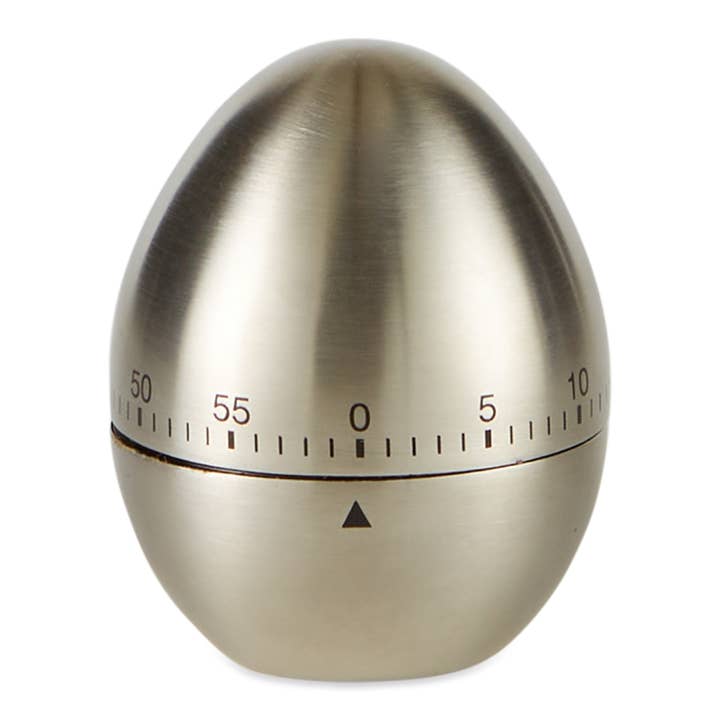 Design Imports - Wholesale Timer - Brushed Chrome Egg Kitchen Timer