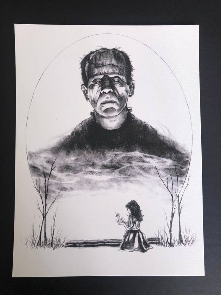Frankenstein -Fine Art Print-Gothic Fiction-Horror for wholesale by Andy Sciazko Art