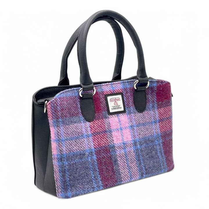 Harris Tweed Top Handle Bag Pastel Pink for wholesale by maccessori