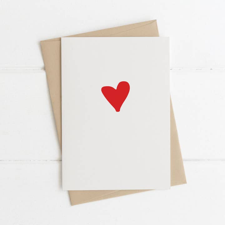 Kærlighedshjerte kort, A6 for engroshandel hos Richarts Designs
