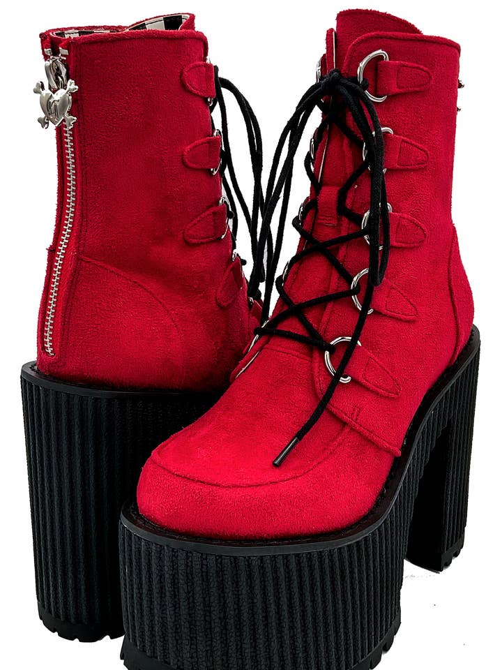 Charla Tedrick Footwear - Wholesale Combat/Military Boots - Women's - Supercreep Oxblood Platform4