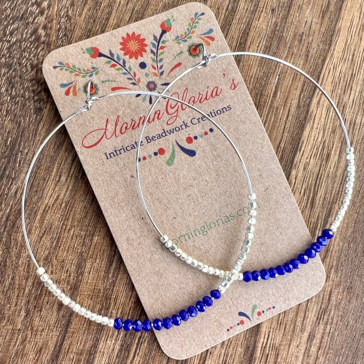 MorninGloria's - Wholesale Hoop Earrings - Crystal Beaded Hoop Earrings16