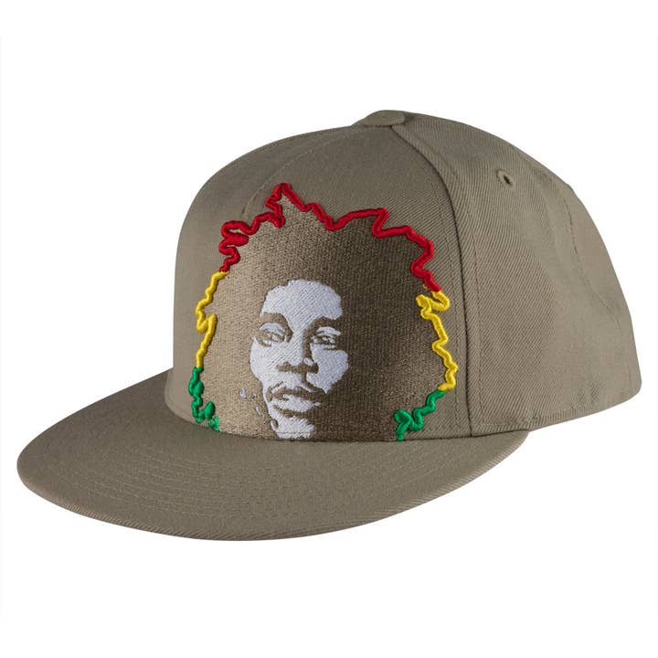 Official Store - Wholesale Baseball cap – Unisex - Bob Marley - Rasta Hair Tan Fitted Baseball Cap