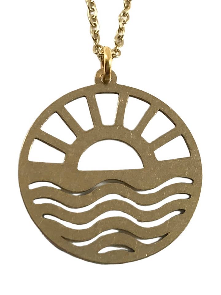 Brass Wave Necklace for wholesale by Dreamspirit