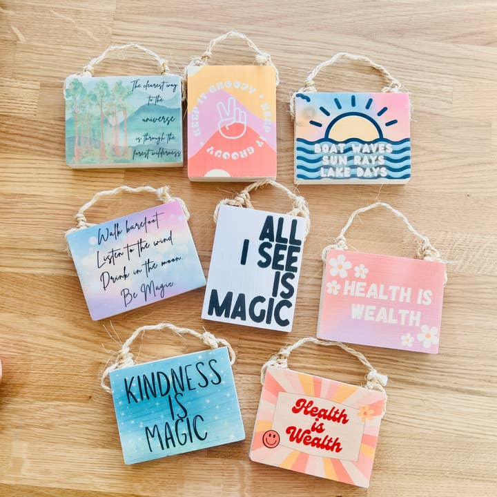 Health is Wealth Wood Wall Sign ⢠Kitchen ⢠Wellness ⢠Gift for wholesale by Mahalo Market