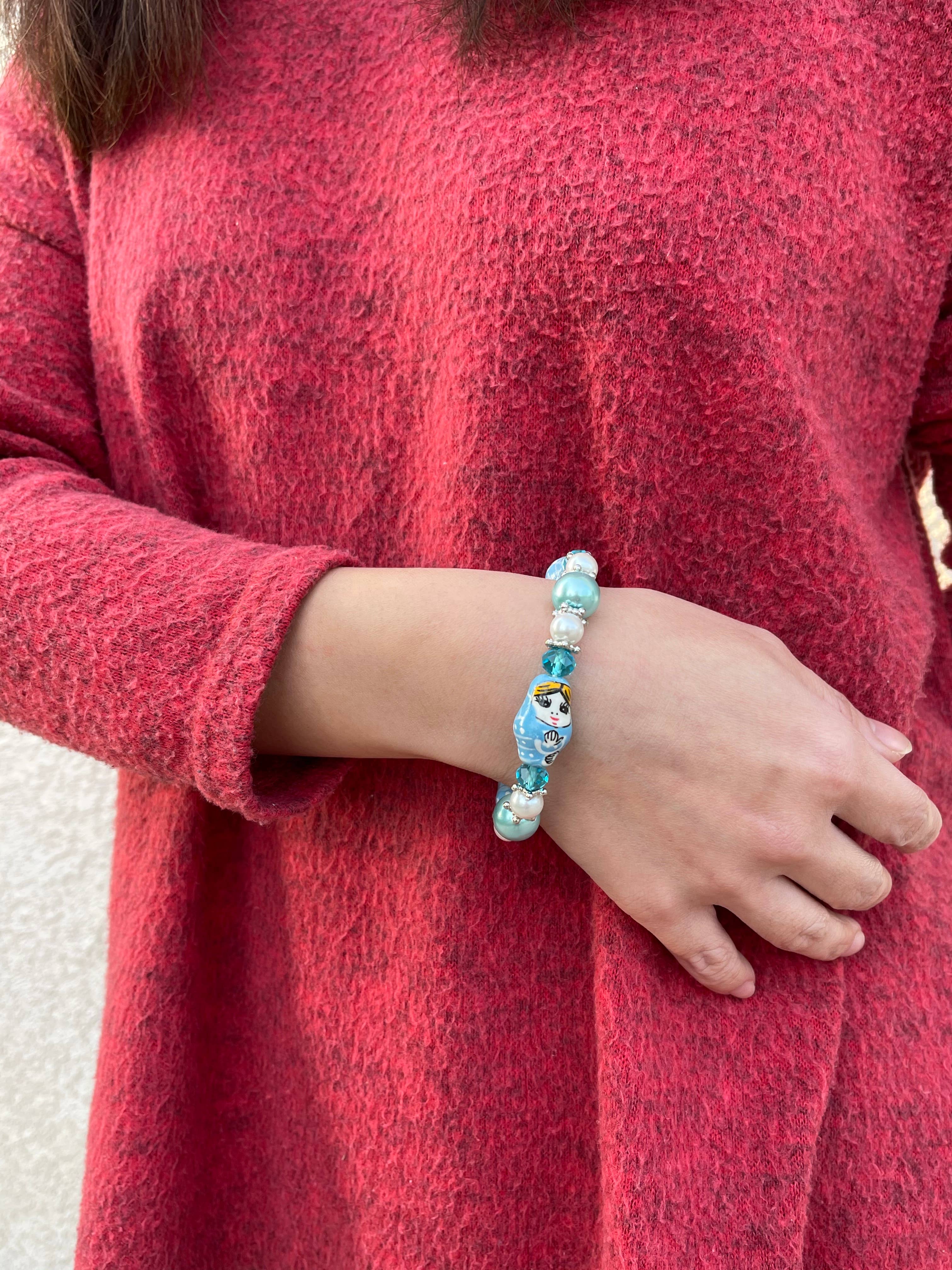 Fiona Accessories - Wholesale Beaded Bracelet - Nesting Doll Beaded Bracelet, Russian Porcelain Jewelry Gift8