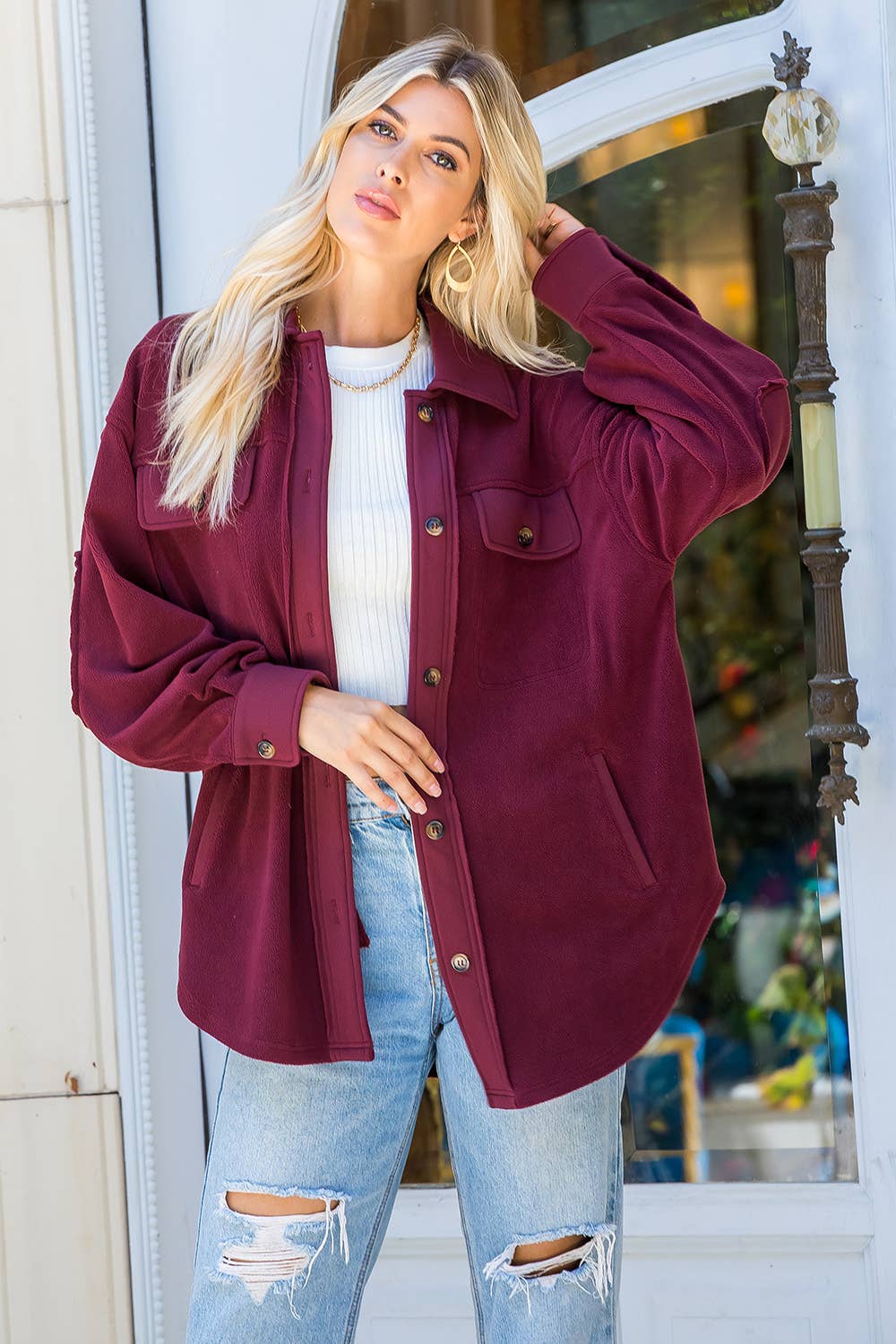 Sweet Lovely by Jen - Wholesale Shirt Jacket/Shacket - Women's - SOFT COZY WASHED SHACKET28