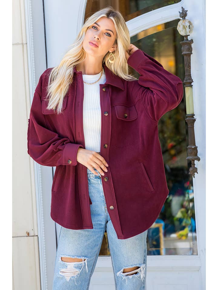 Sweet Lovely by Jen - Wholesale Shirt Jacket/Shacket - Women's - SOFT COZY WASHED SHACKET28