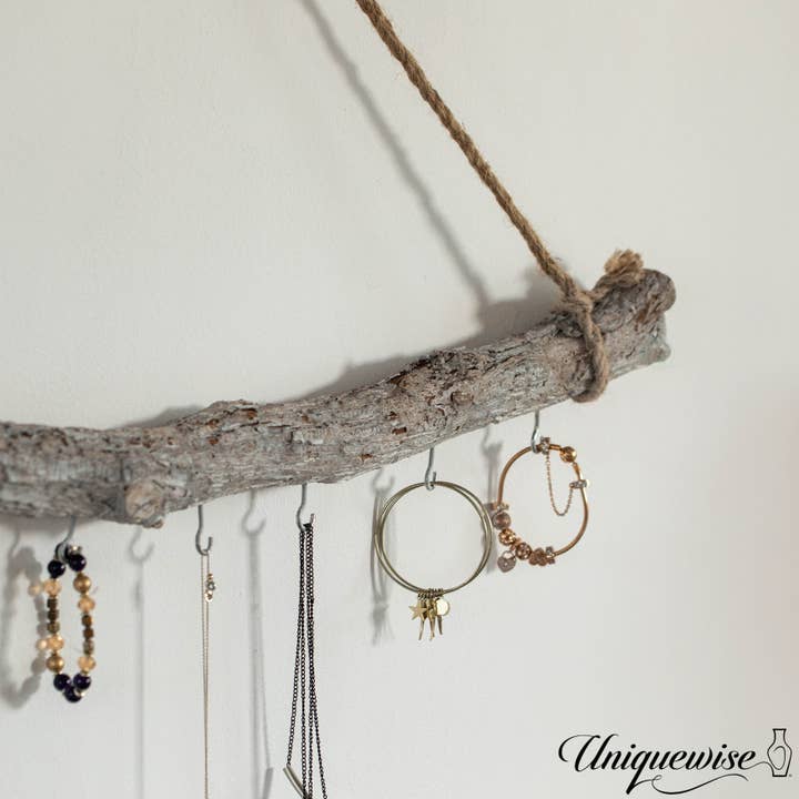 Quickway Imports - Wholesale Wall Accent - Uniquewise 19-inch Natural Decorative Jujube Wooden Log Hang3