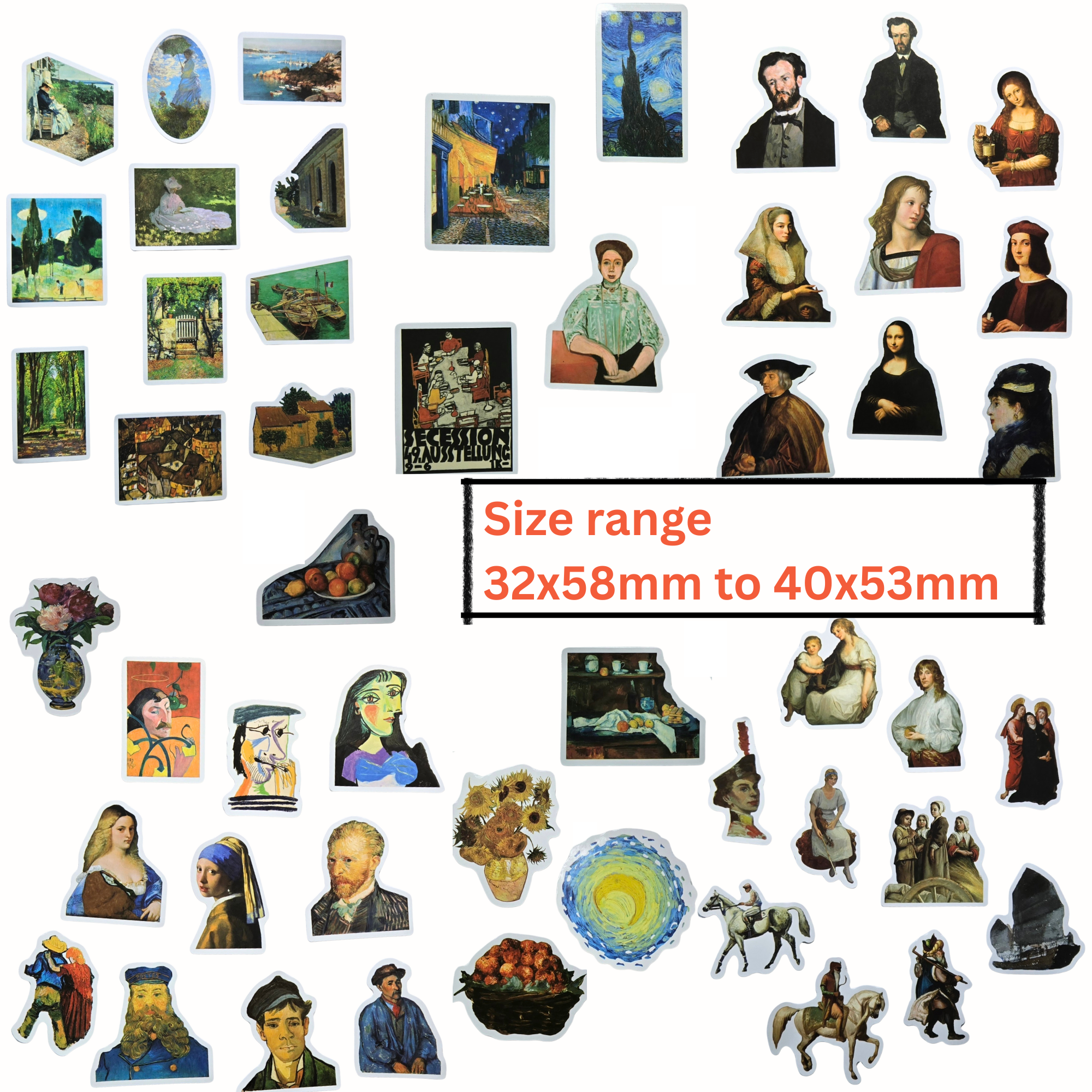 Fiona Accessories - Vente Autocollant - Autocollants d'art pour boutiques de cadeaux de musées, peintures d'artistes célèbres2