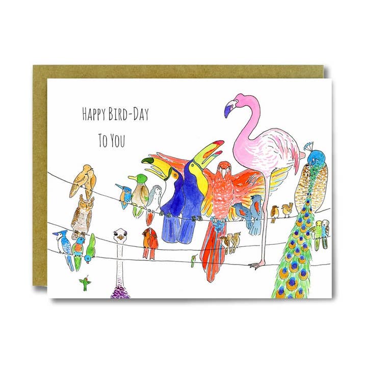 Bird-Day Card for wholesale by SquidCat, Ink