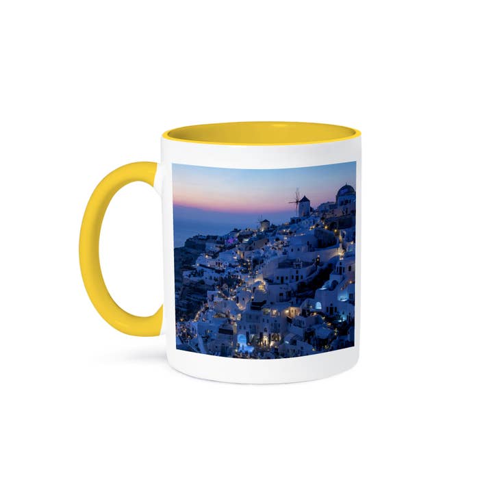 3dRose - Wholesale Coffee Mug - 3dRose, Sunset overlooking the caldera and town of Oia, Santorini, Greece., Mug