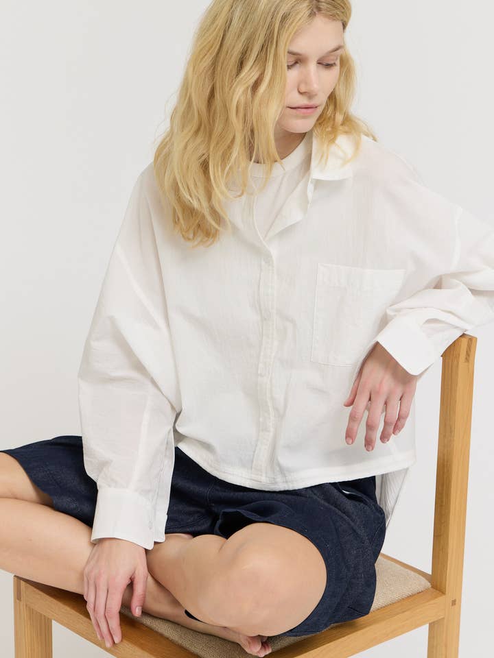 42265 - DRAWSTRING HEM SHIRT for wholesale by Grade & Gather