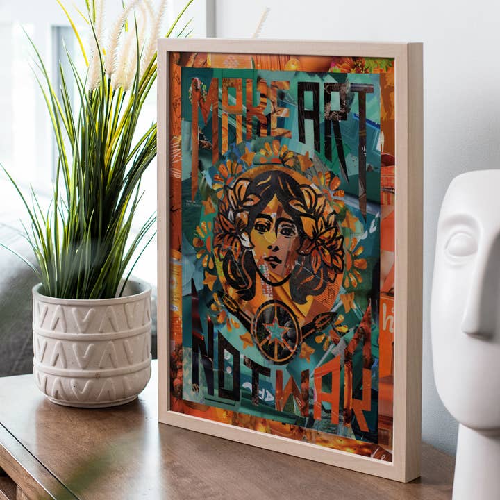 Make Art Not War Art Print and other Purchase Wholesale spelkort. Free Returns & Net 60 Terms on Faire trending on Faire.