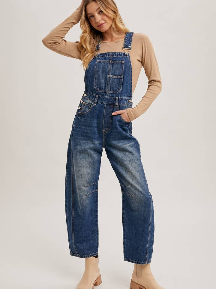 Bluivy - Wholesale Overalls - Women's - DENIM BARREL OVERALLS22
