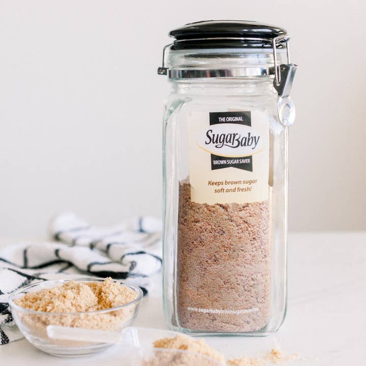 SugarBaby Brown Sugar Saver | Black Humidor Jar for wholesale by The Good Kitchen Collection TM