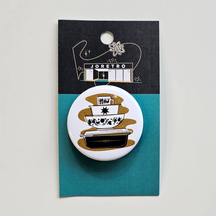 Pyrex Button - Black Starburst Bowl Stack for wholesale by JoRetro