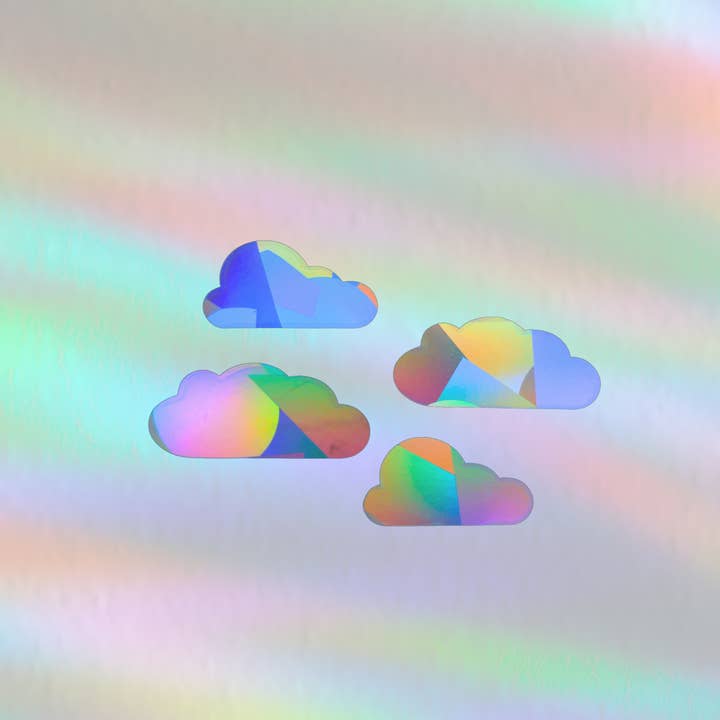 Suncatcher Window Sticker - Set of 4 Clouds, Rainbow Maker for wholesale by Plottkowski