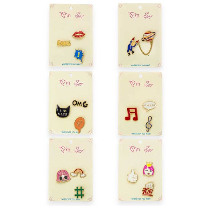 Assorted Pins Set for wholesale by LA Jewelry Plaza