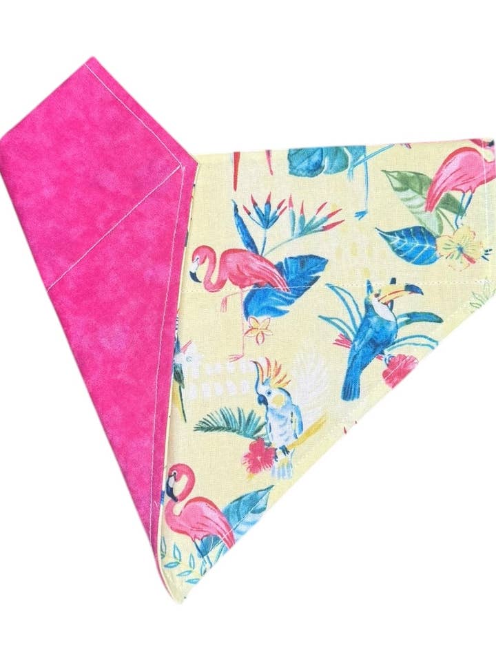 Flamingos & Pink | Reversible Dog Bandana for wholesale by Cambria K9