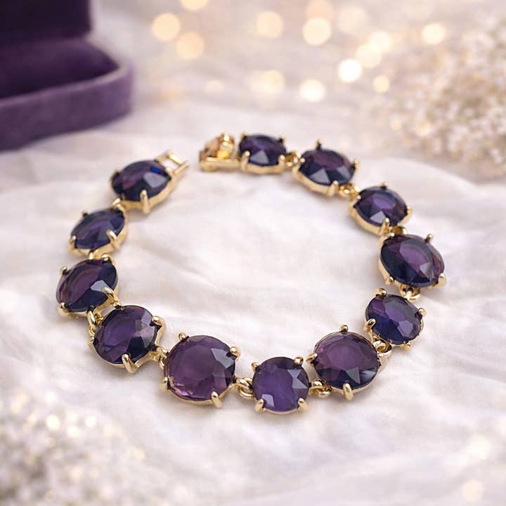 Rundt armbånd med krystaller i glas og kædeled for engroshandel hos StarryNYC