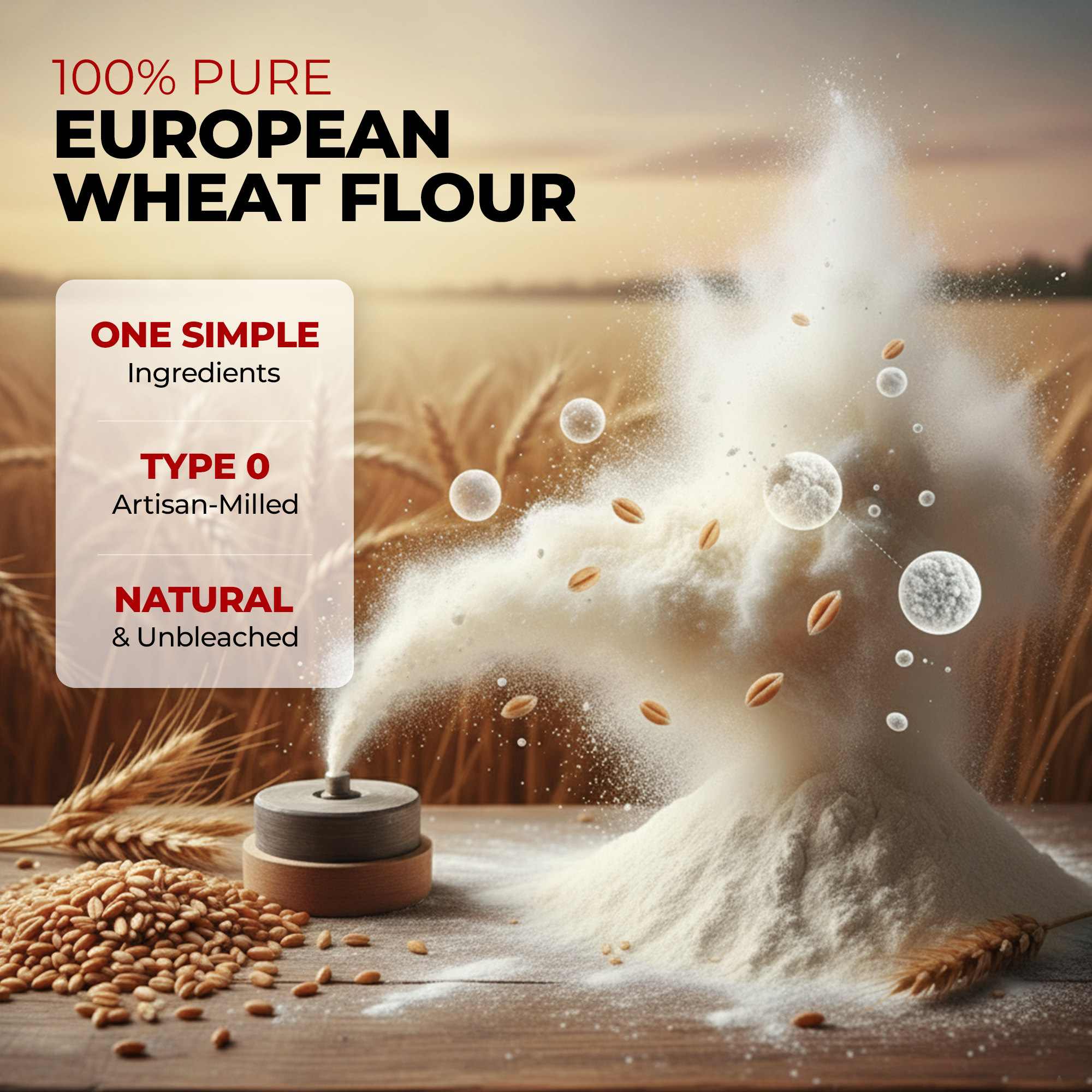 Manny’s Choice - Wholesale Meel - All-purpose natuurlijke type 0 bloem – 100% Europees tarwe, 2lbs3