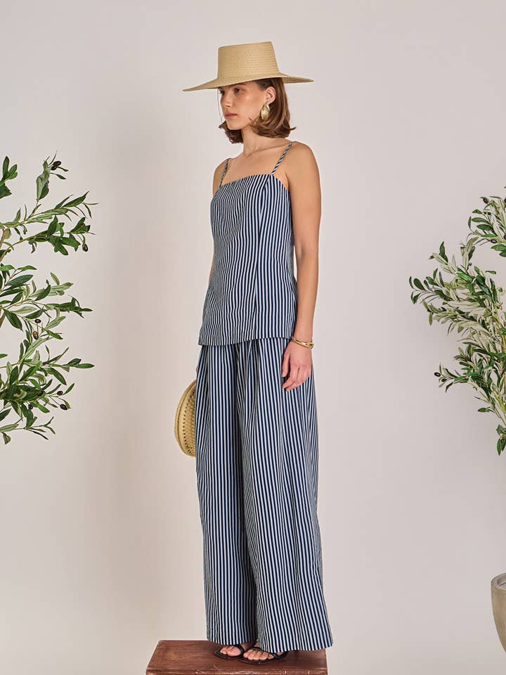 Striped Wide Leg Pant for wholesale by English Factory
