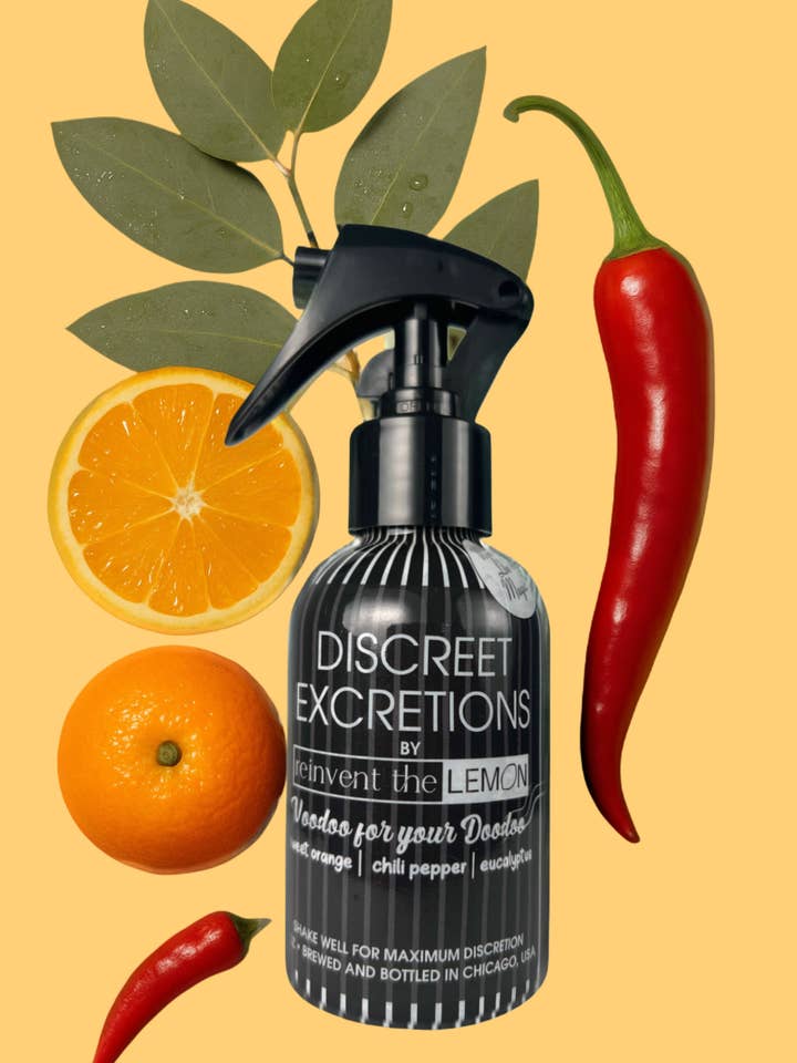 Discreet Excretions Toilet Spray | Voodoo for your Doodoo for wholesale by Reinvent the Lemon