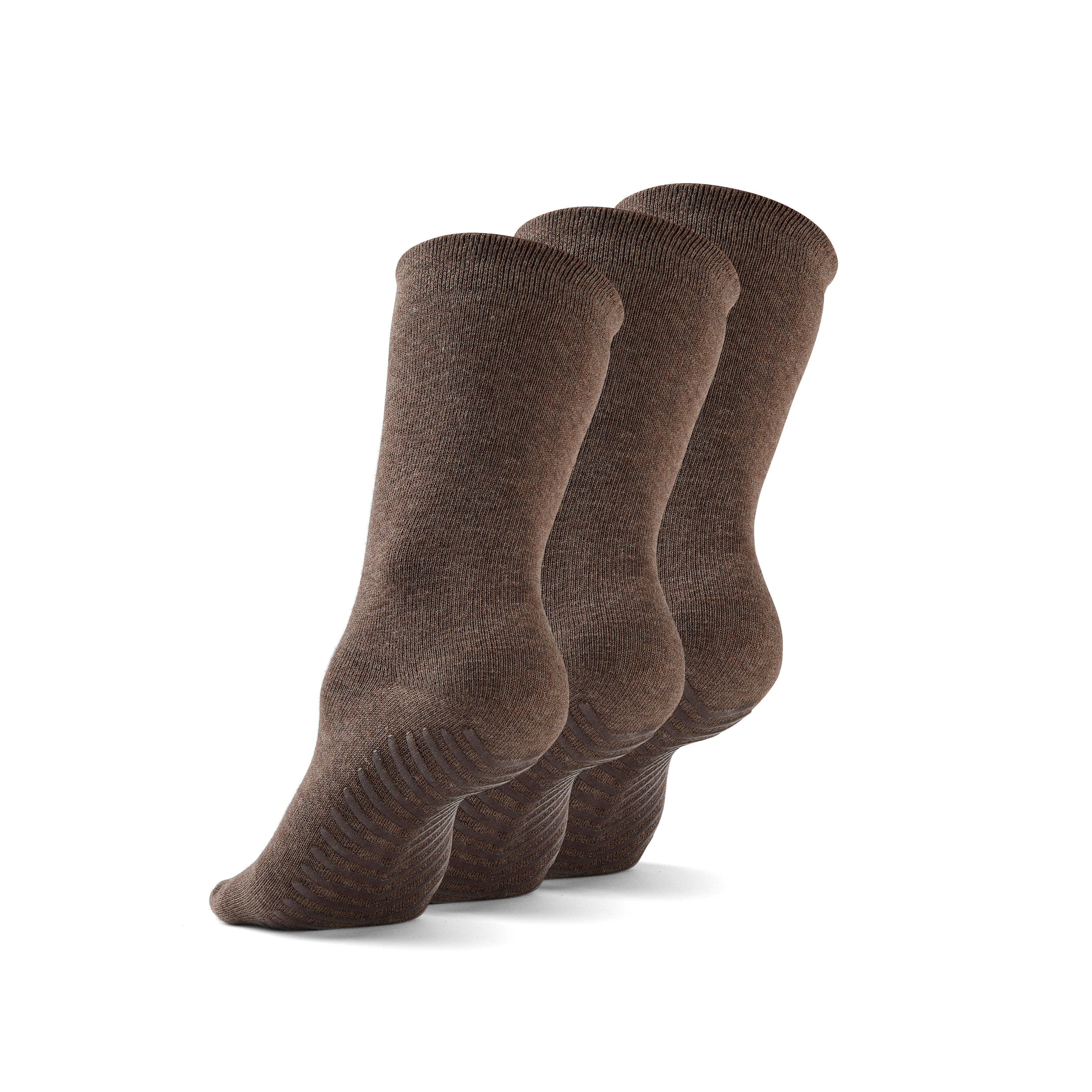 Gripjoy Original Crew Grip Socks - Non Slip Socks for Women - Socks with  Grippers for Women - 3 Pairs