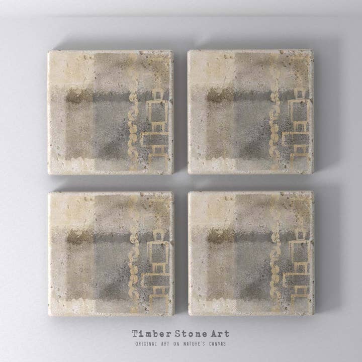 ENSEMBLE_ABS35_542 - Ensemble de 4 sous-verres en pierre naturelle pour la vente par Timber Stone Art