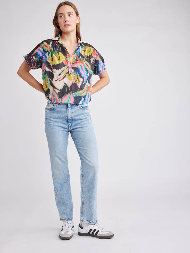 Chemise courte Sibyl Mesh Combo pour la vente par Self Contrast