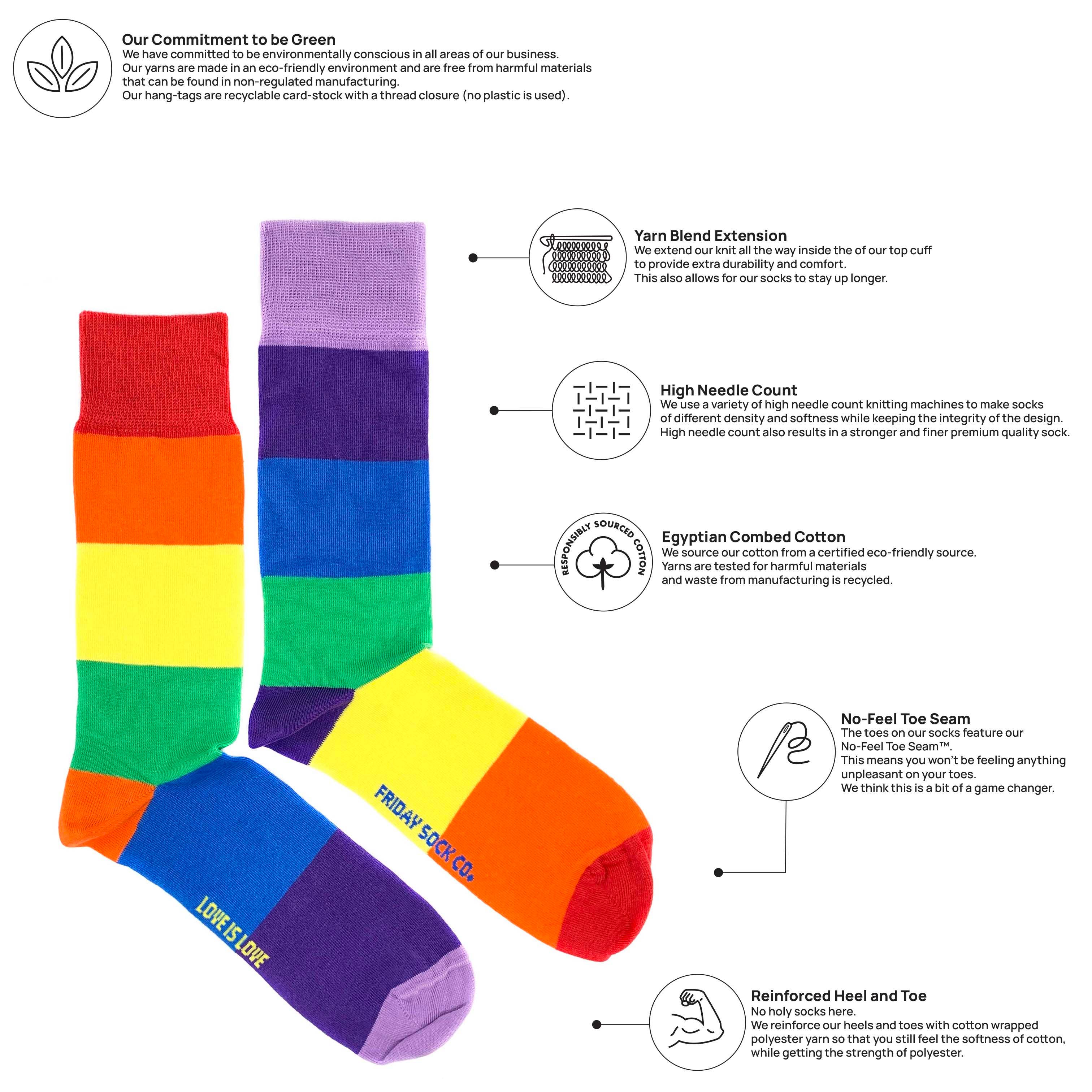 Friday Sock Co. - Wholesale Socks - Men's - Men’s Love is Love Socks1