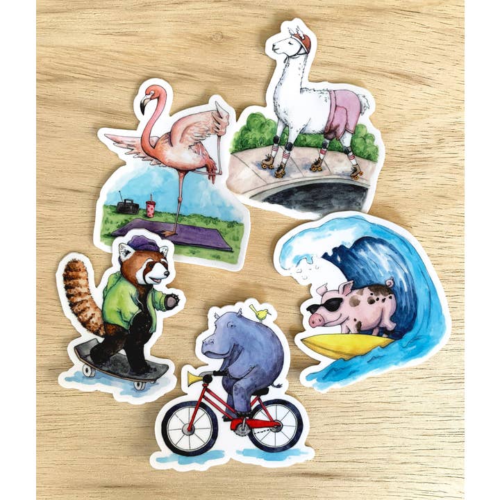 Paper Wilderness - Vendita all'ingrosso Adesivo - Adesivo Pig Surfing1