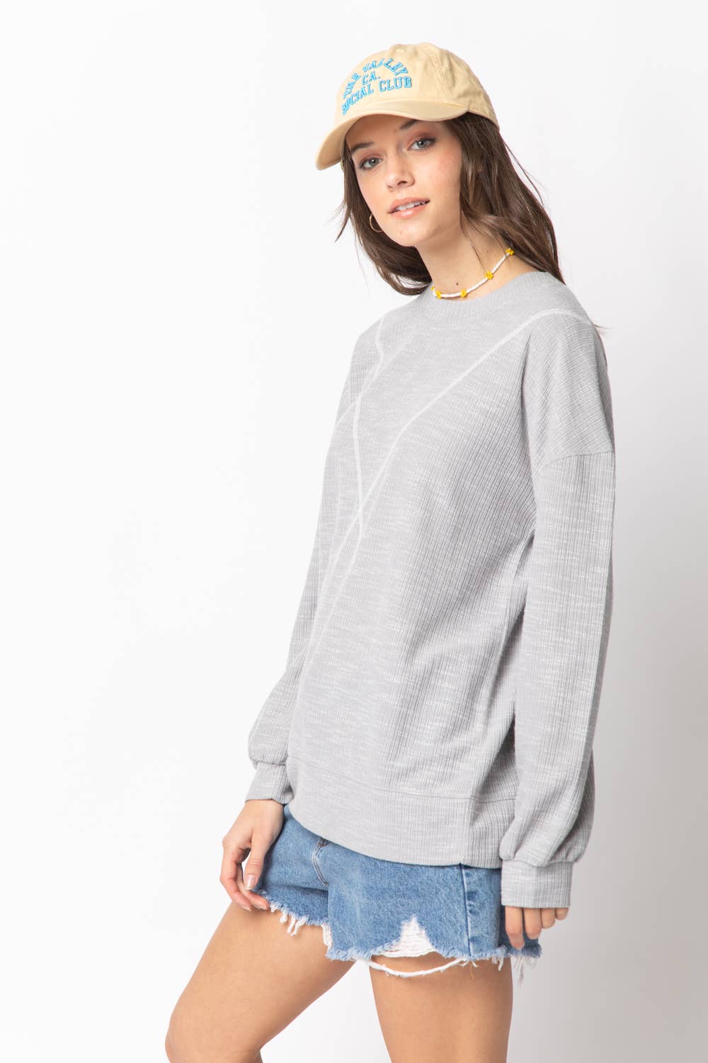 VERY J - Vente Haut en maille – femme - NT10897 Top en tricot côtelé au point en V19