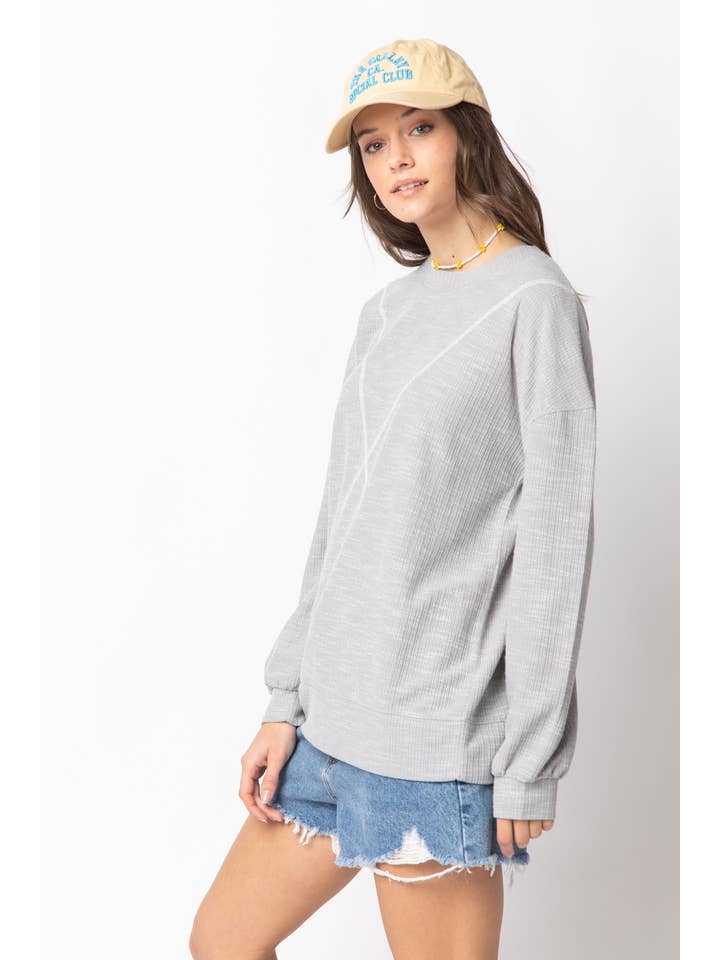 VERY J - Vente Haut en maille – femme - NT10897 Top en tricot côtelé au point en V19