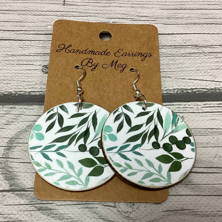 Blauwgroene bladeren 1,5 inch voor wholesale door Handmade Earrings By Meg