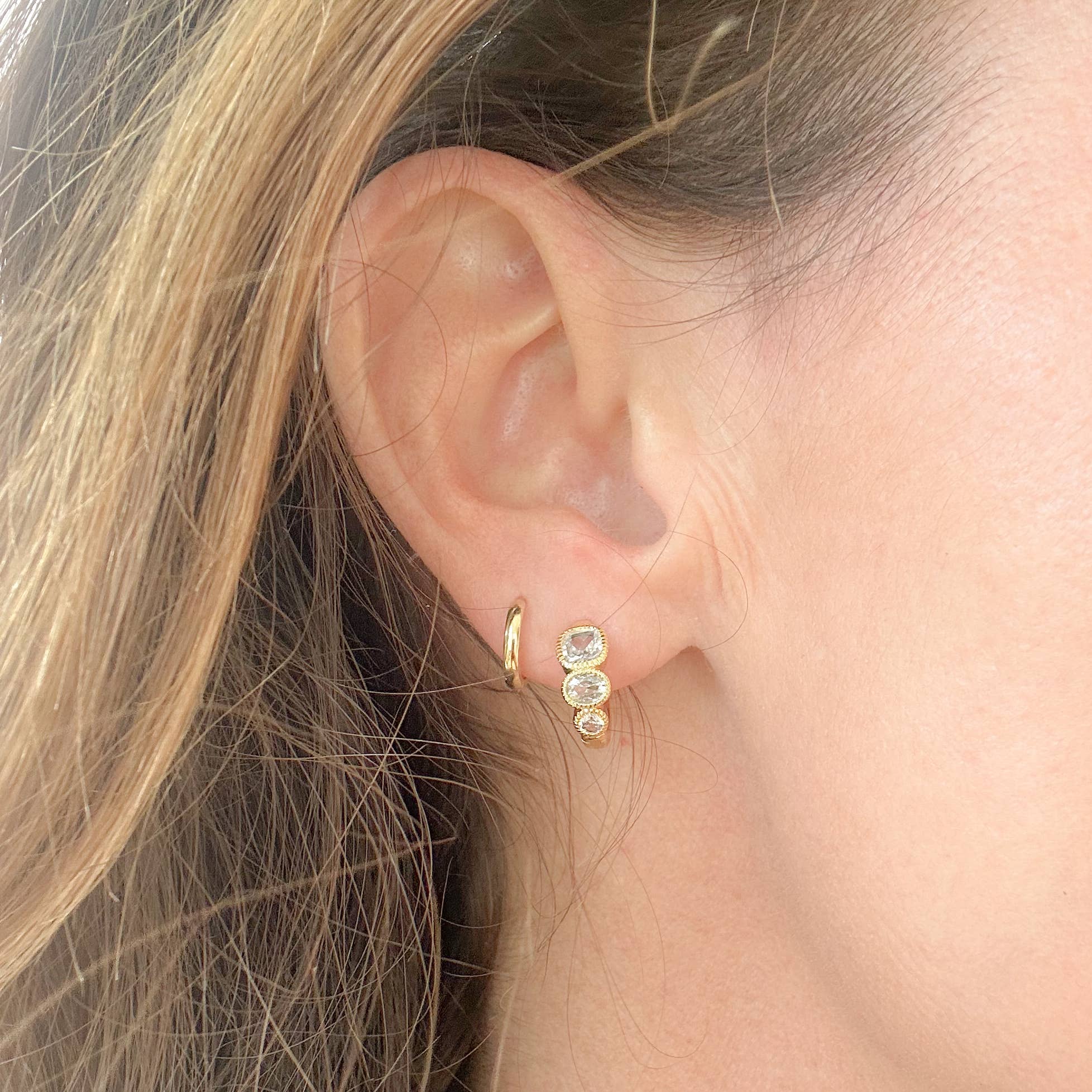 Amethyst and Opal - Wholesale Hoop Earrings - Hazel Huggies3