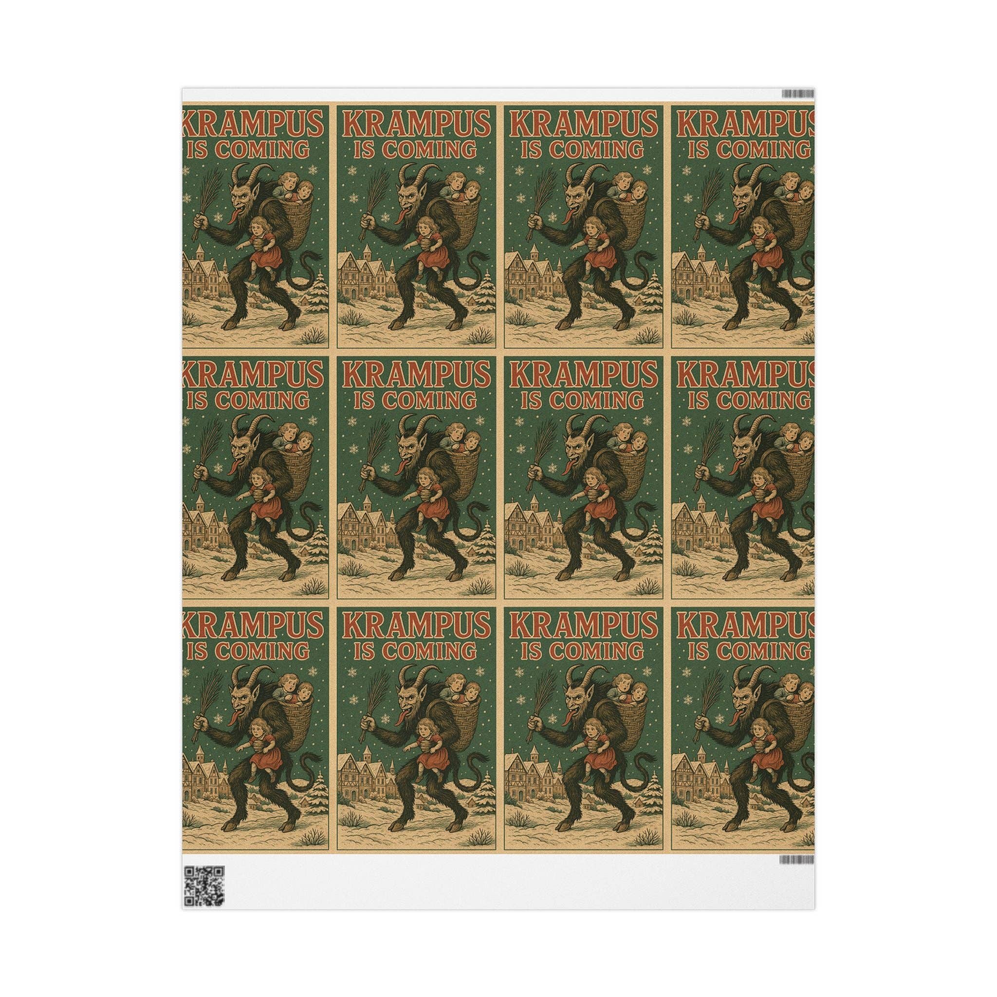 Goth Cloth Co. - Wholesale Flat Wrap - Krampus is Coming Gift Wrap0