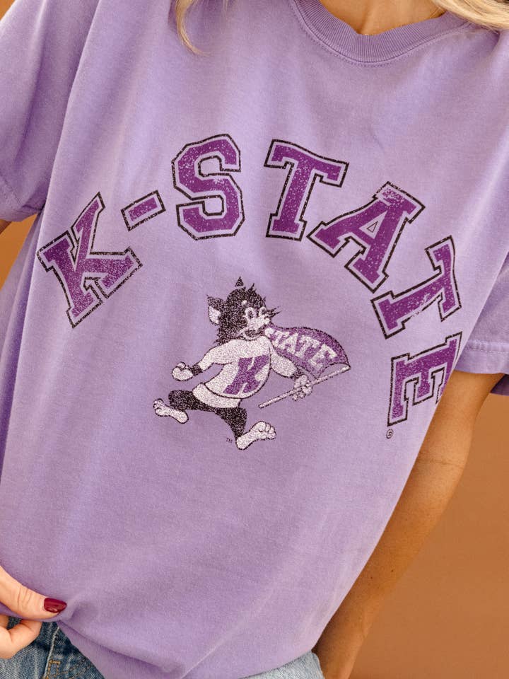 Kansas State University Wildcats Mega Arch Violet CC Tee for wholesale by LivyLu
