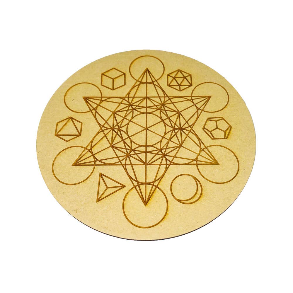 France Mineraux - Wholesale Crystal Charging Plate - Star And Compass Charging Plate - Carved Wood0