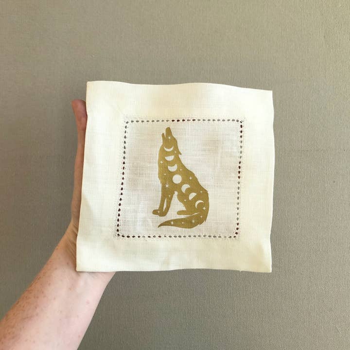 Wishcraft Goods - Wholesale Meditation Supplies - Mystic Moon Wolf Mini Altar Cloth1