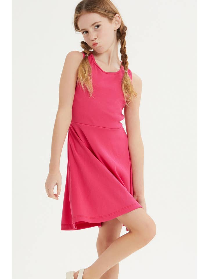 Good Girl - Vendita all'ingrosso Vestito - Bambini - Abito aderente e svasato senza maniche con scollo sul retro