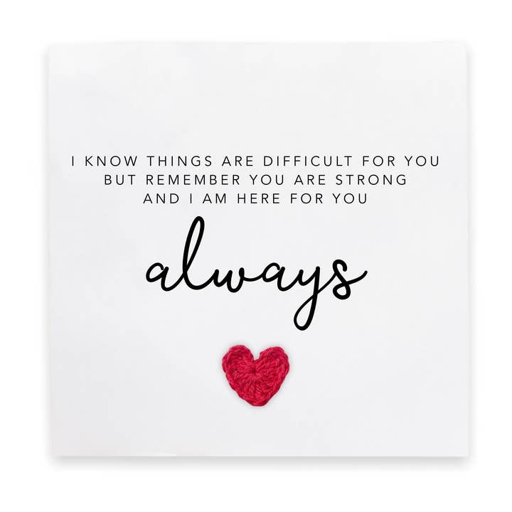 Tarjeta Here For You Always, Tarjeta de condolencia, Siéntase mejor pronto para venta al por mayor de Fifi's Handcrafted