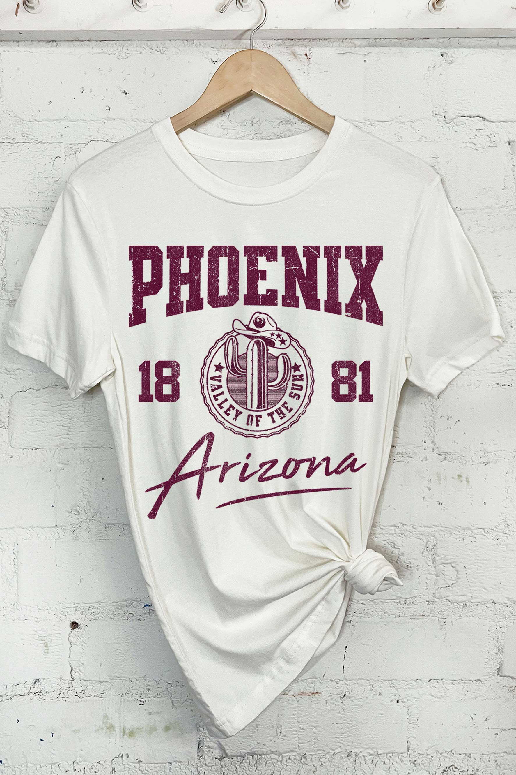 Rustee Clothing - Wholesale Screen Printed T-Shirt - Women's - PHOENIX ARIZONA VALLEY OF THE SUN 1881 GRAPHIC TSHIRTS2