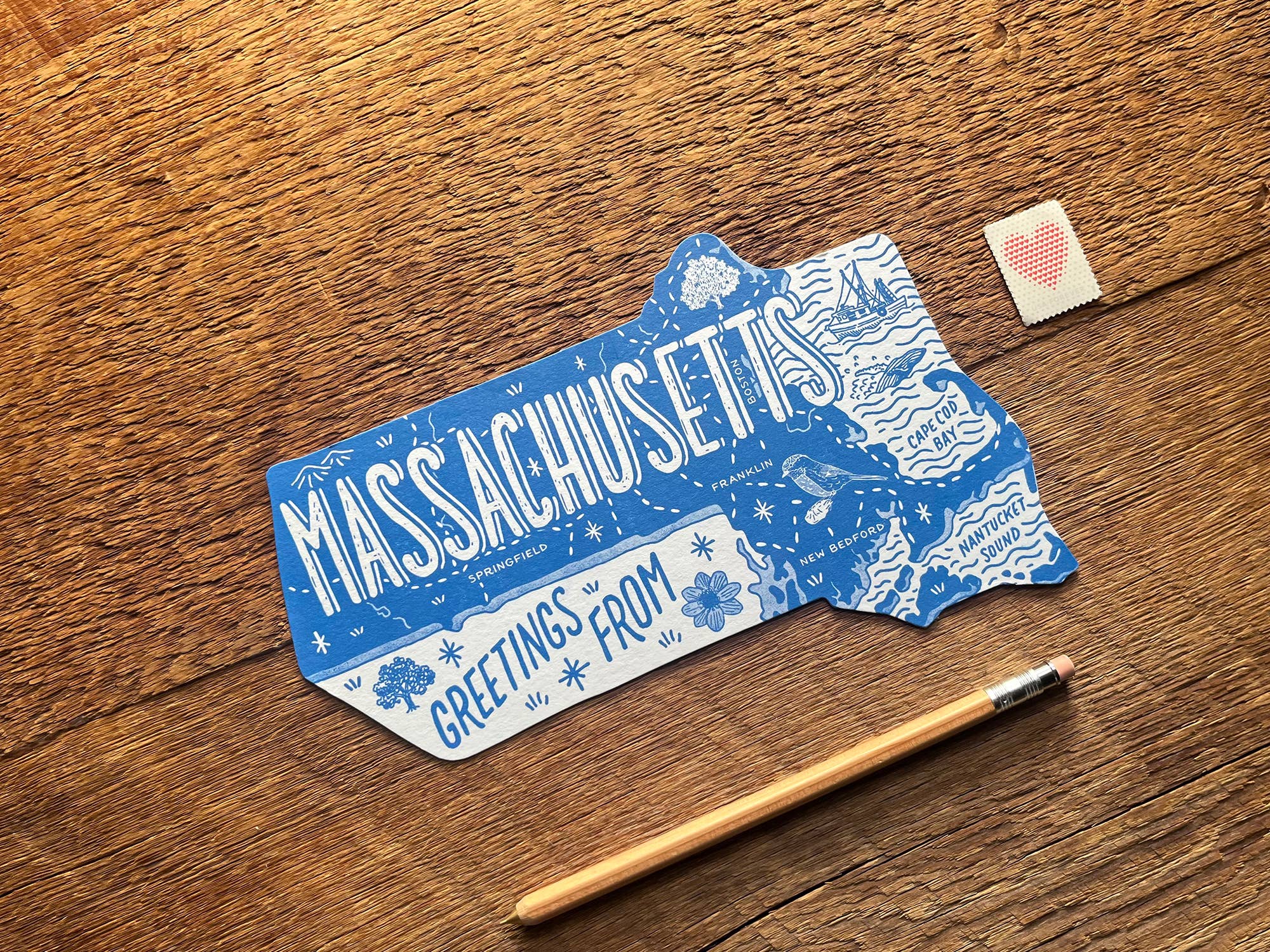 Noteworthy Paper & Press – wholesale Vykort – Massachusetts State vykort3