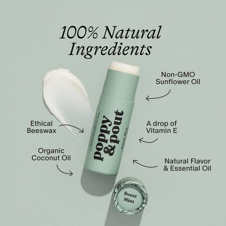 Poppy & Pout - Wholesale Lip Balm - Lip Balm, Sweet Mint
